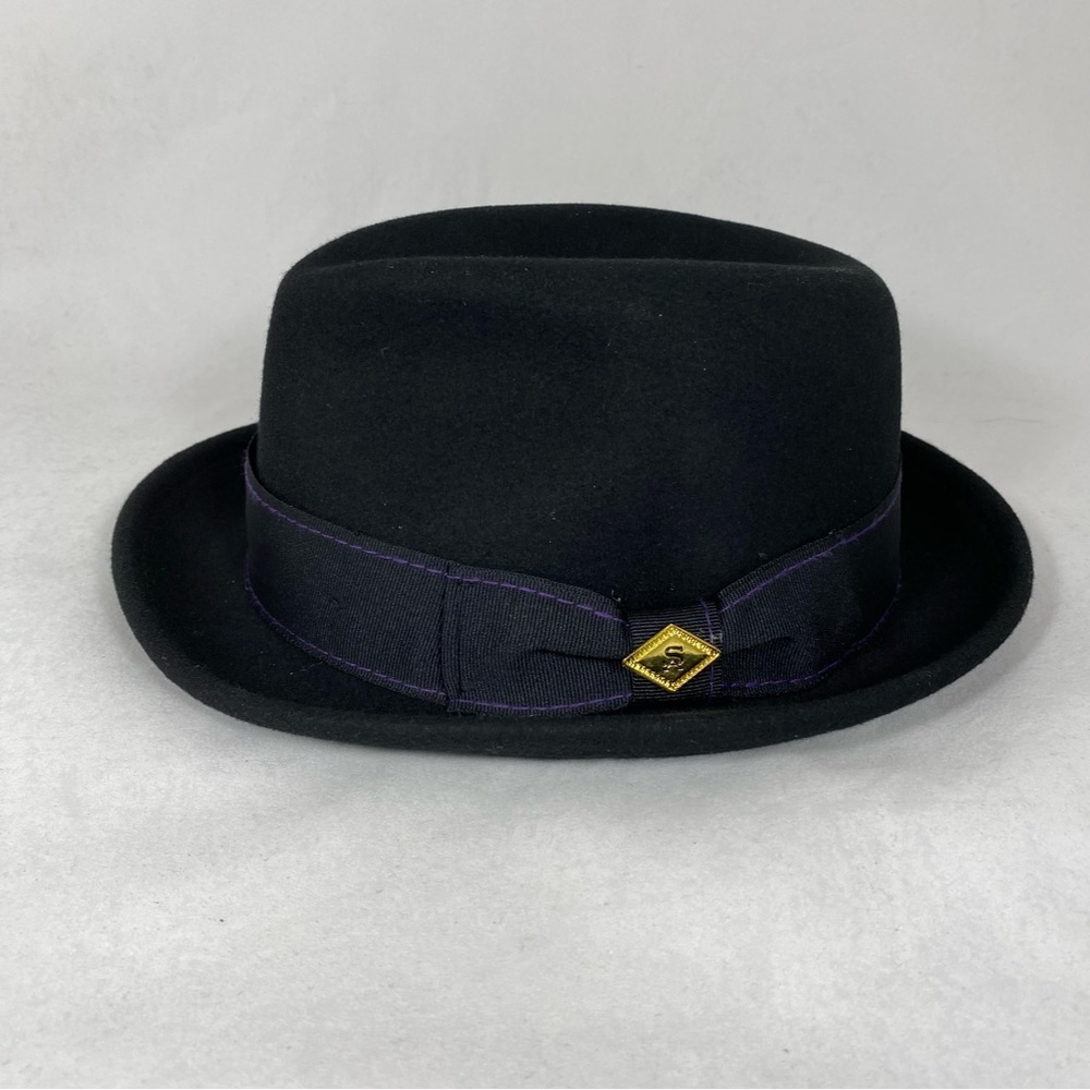 STACY ADAMS Classic Fedora Pinch Front Black Hat - SWA589-BLK